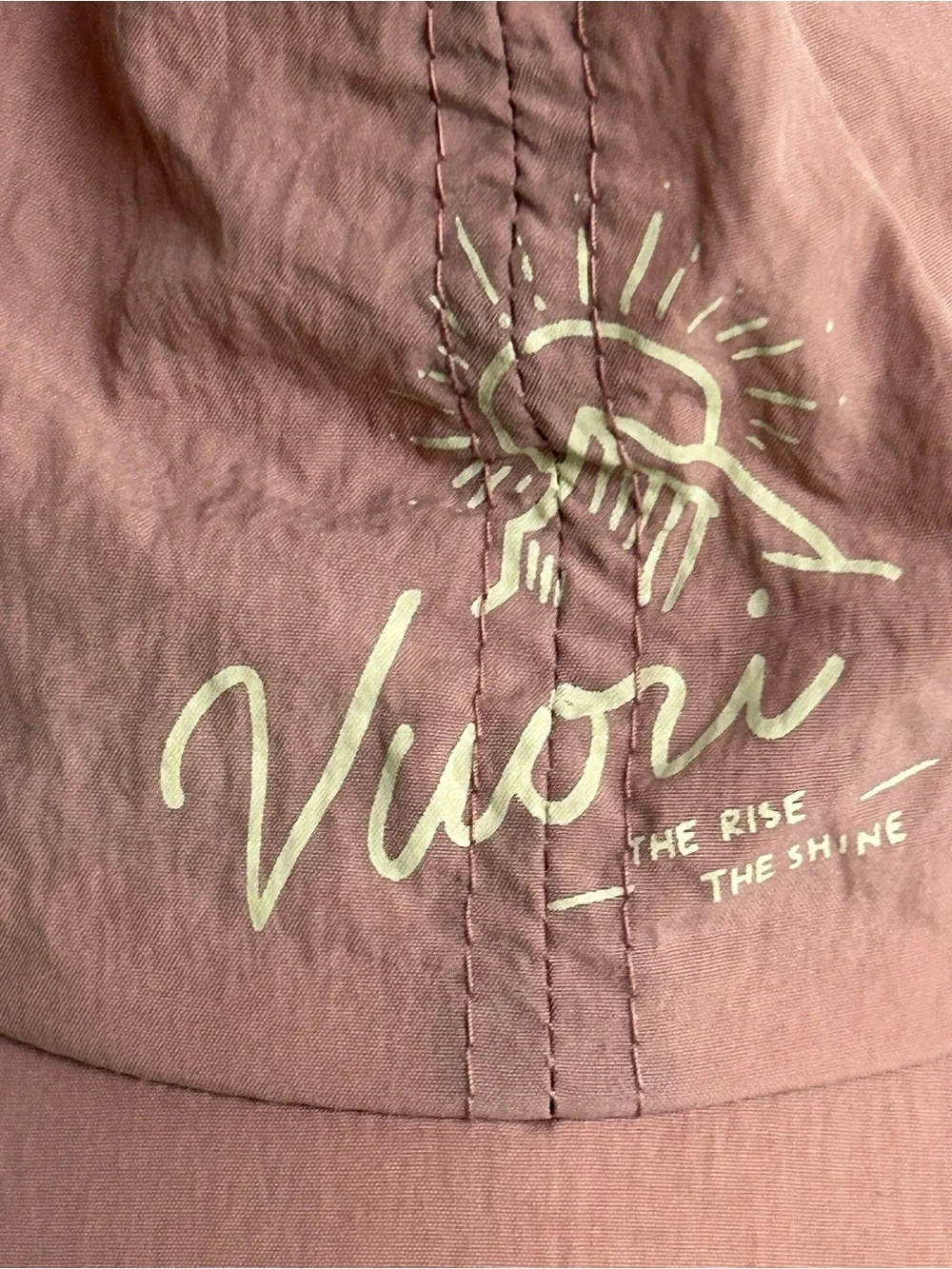 Vuori Rise Shine Hat Cap Strap Back Pink Nylon Outdoor Hiking Running Athletic